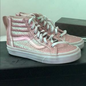 Vans kids glitter high top sneakers